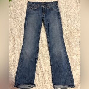 7 For All Mankind medium wash denim bootcut jeans